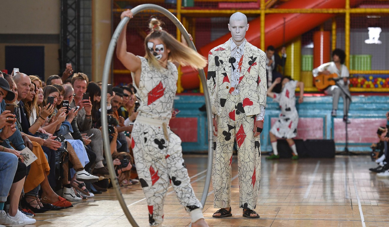 Models present creations by Vivienne Westwood at London Fashion Week Men's in London. Photo: AFP