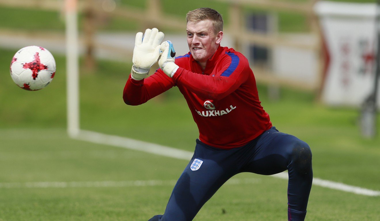 England’s Jordan Pickford during training. Photo: Reuters