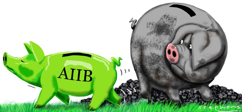 In the wake of Donald Trump’s exit from the Paris climate deal, the other bank shareholders, which include the UK, France, Germany and China, should be looking towards the AIIB as a forum where they can move ahead to implement the Paris agreement. Illustration: Craig Stephens