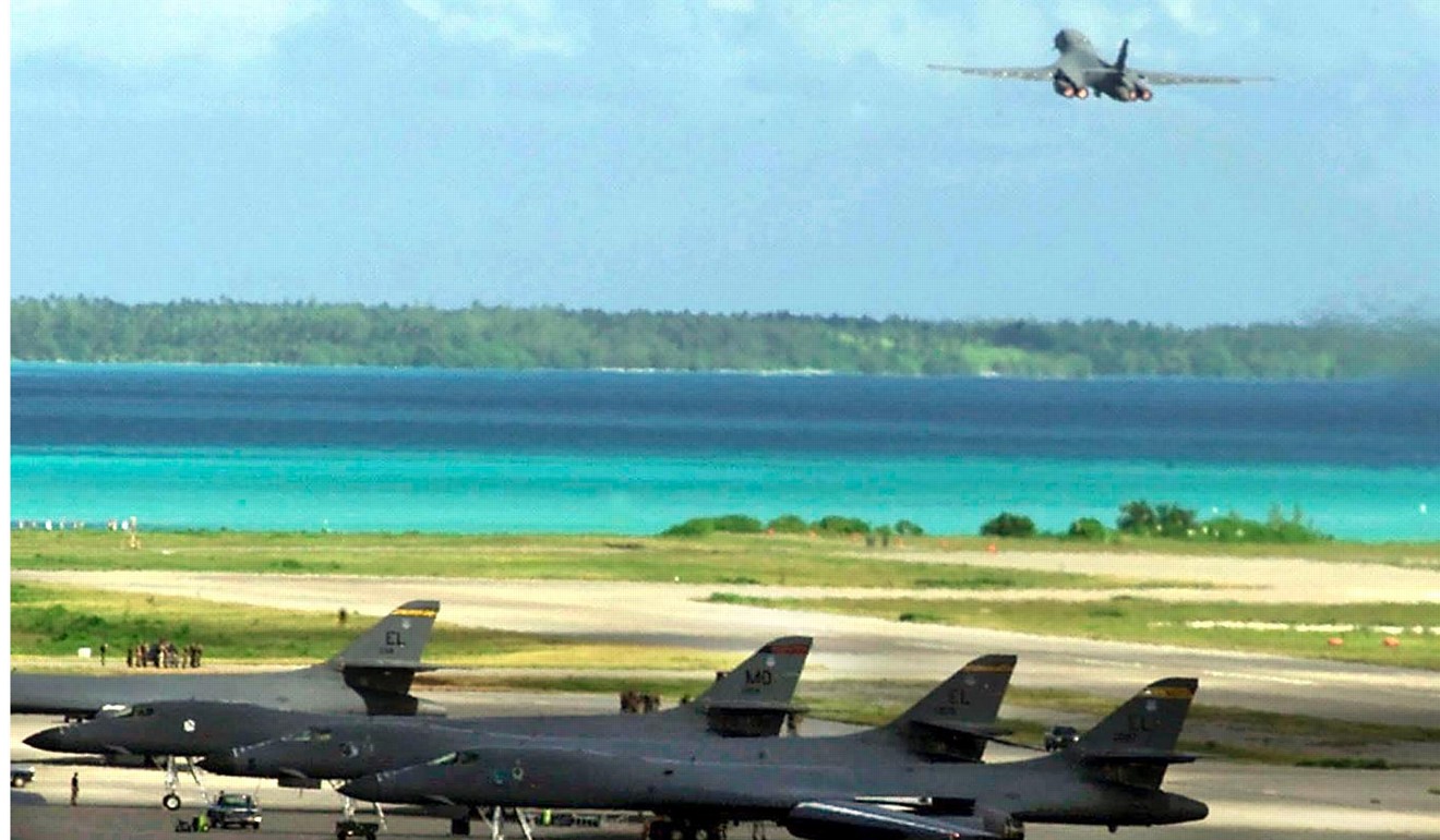 A US Air Force B-1B bomber takes off from the Diego Garcia base. File photo: AP