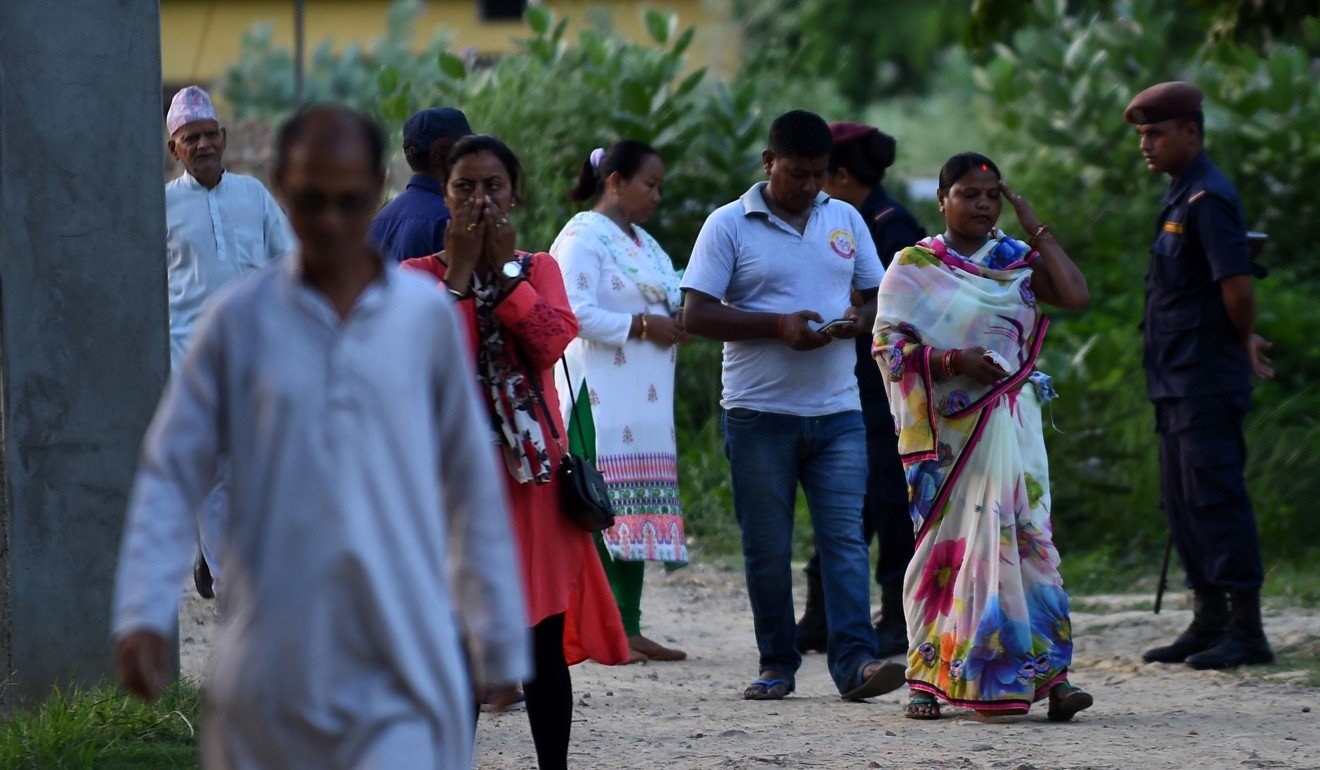 Nepalese voters arrive at a polling station in Nepalgunj. Photo: AFP