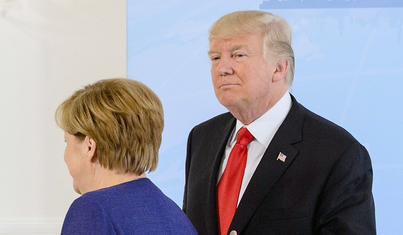 German Chancellor Angela Merkel and US President Donald Trump meet prior to the G20 summit in Hamburg. The two have a tense relationship and are expected to have some frank exchanges at the meeting. Photo: EPA