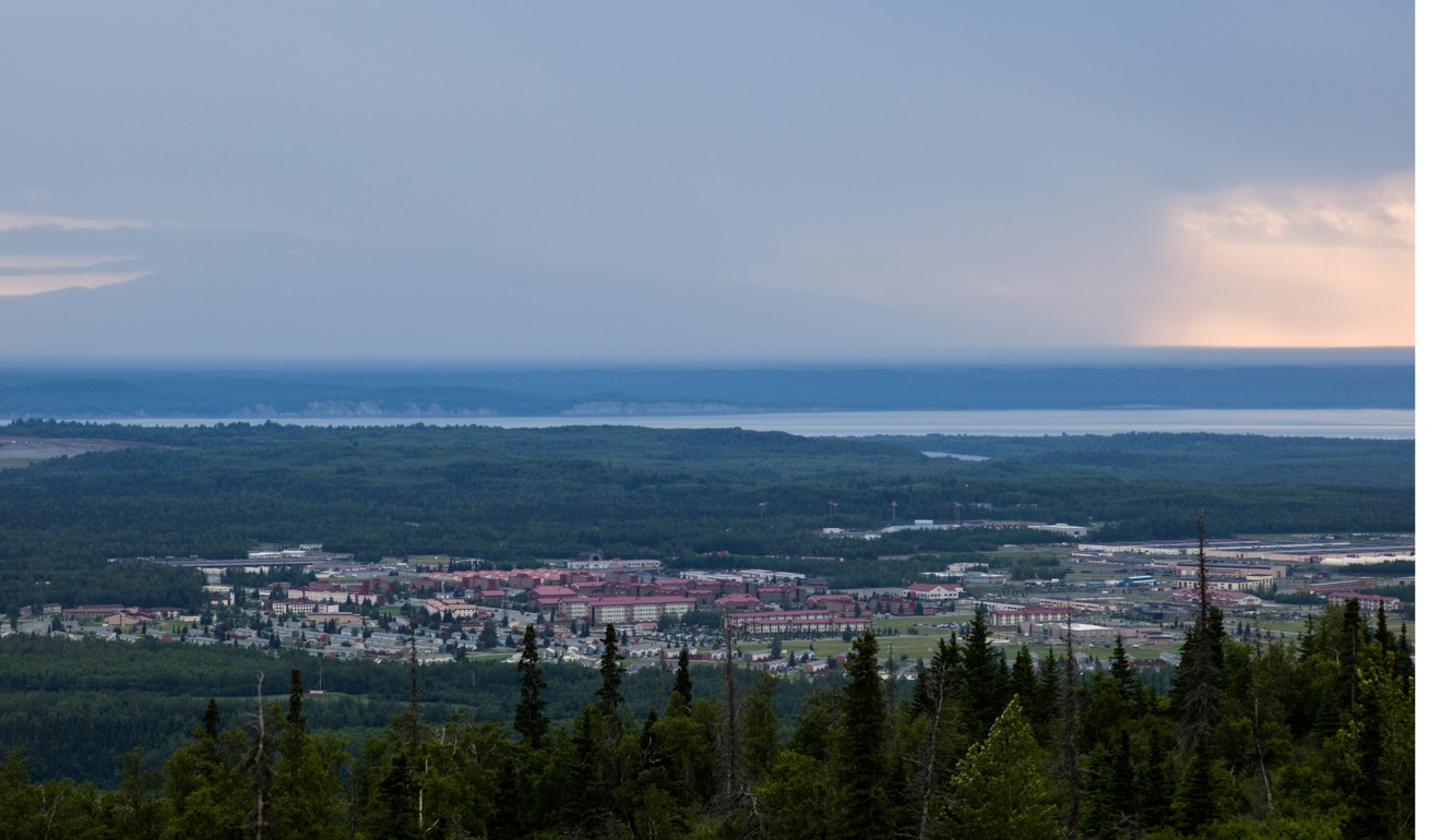 Joint Base Elmendorf-Richardson, as seen from Arctic Valley. Anchorage has a visible military presence. Photo: The Washington Post