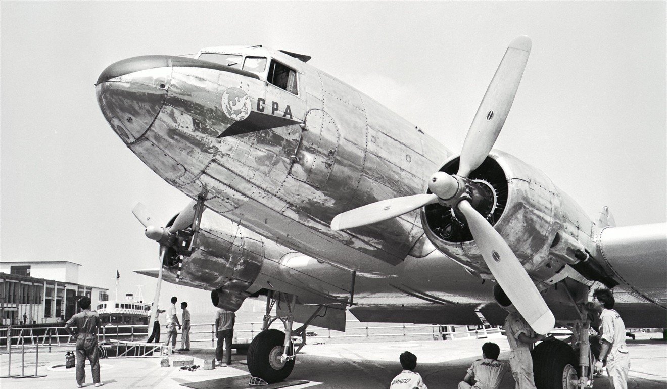 A Cathay Pacific Airways DC-3 like the one that conducted the first night flight from Kai Tak in July 1959. Picture: SCMP