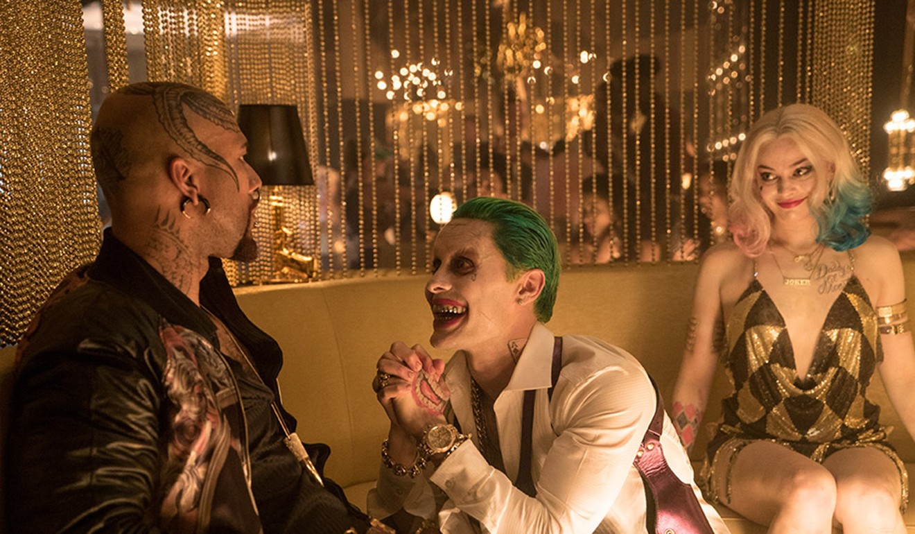 Jared Leto (centre) as The Joker in Suicide Squad. It’s more likely he’ll next be seen in Gotham City than The Batman. Photo: Warner Bros. Pictures/DC Comics