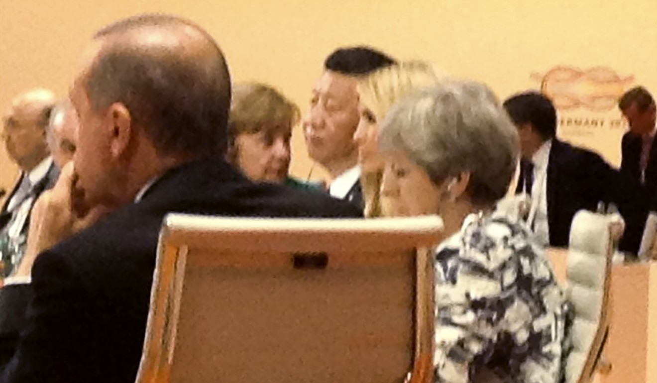 Ivanka Trump takes her father's seat at the G20 summit in Hamburg.