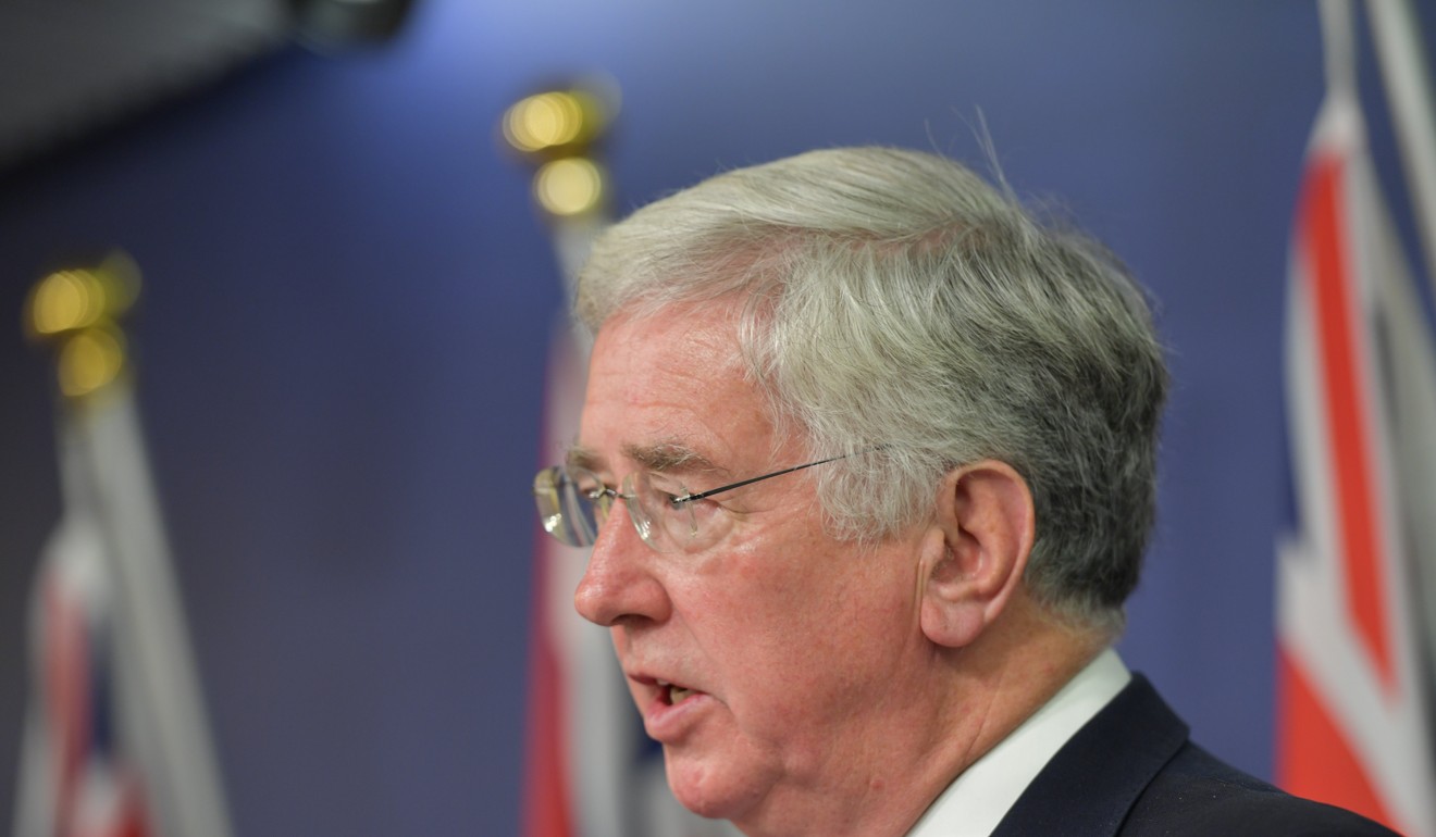 Michael Fallon, the British defence secretary, said the country would exercise its freedom of navigation in the region. Photo: EPA