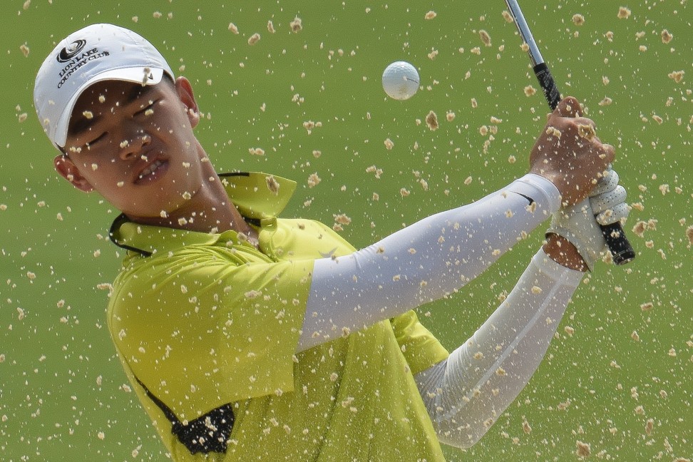 Guan Tianlang at the Asia-Pacific Amateur Championship at Clearwater Bay. Photo: Stanley Chou/AAC)