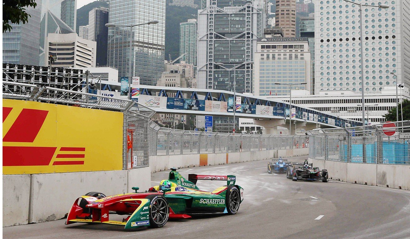 Lucas Di Grassi in his ABT Schaeffler Audi during last year’s Hong Kong ePrix in the streets of Central last year. Photo: K Y Cheng