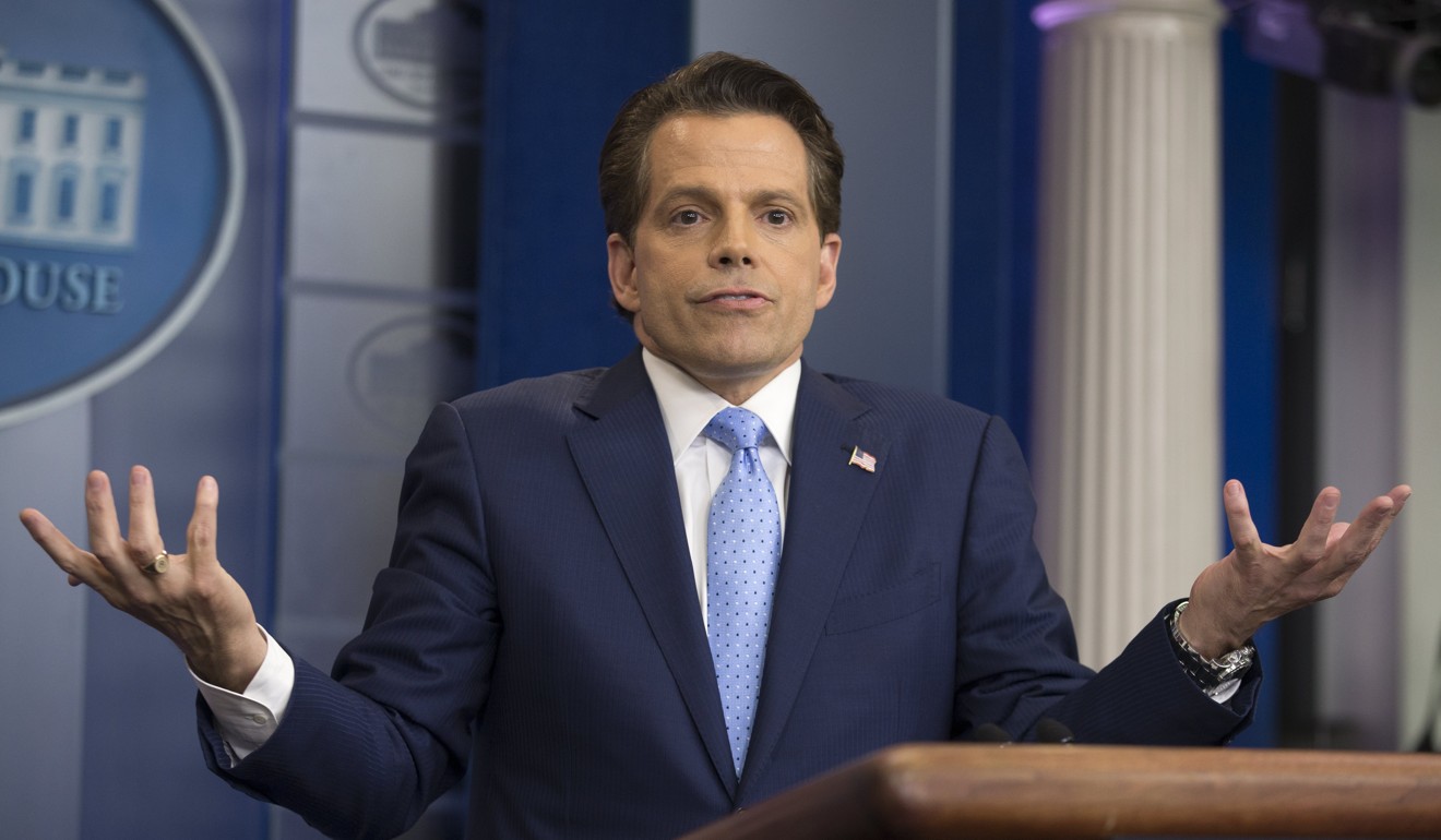 Former White House communications director Anthony Scaramucci attends a news conferenc eat the White House on July 21. Photo: EPA