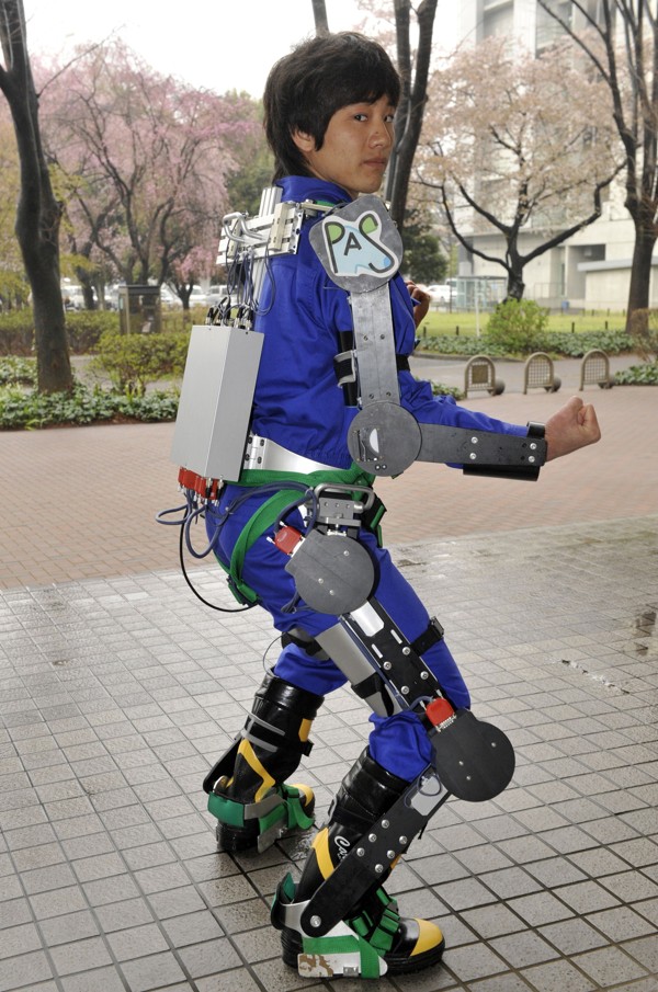 A robotic suit designed to help elderly agriculture workers with manual tasks. Photo: AFP