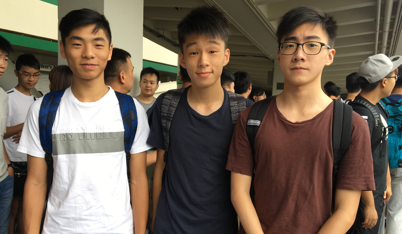 Form Six pupil Pang Tsz-kwan (centre) with friends at the festival. Photo: Nikki Sun