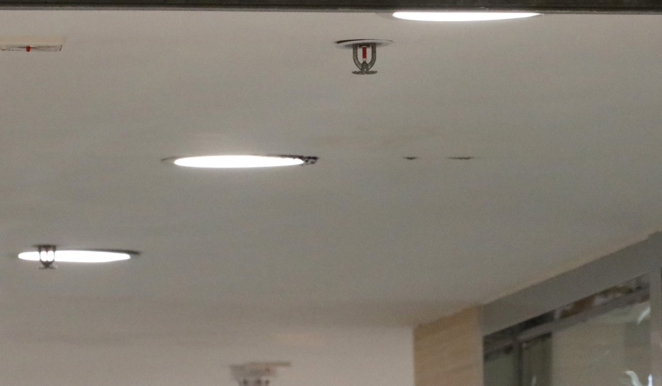 Two holes were spotted in the mall ceiling. Photo: Felix Wong