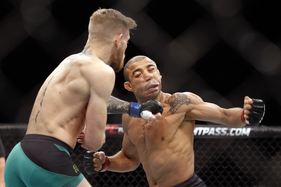 McGregor knocked out Aldo just seconds into their featherweight championship bout. Photo: AP