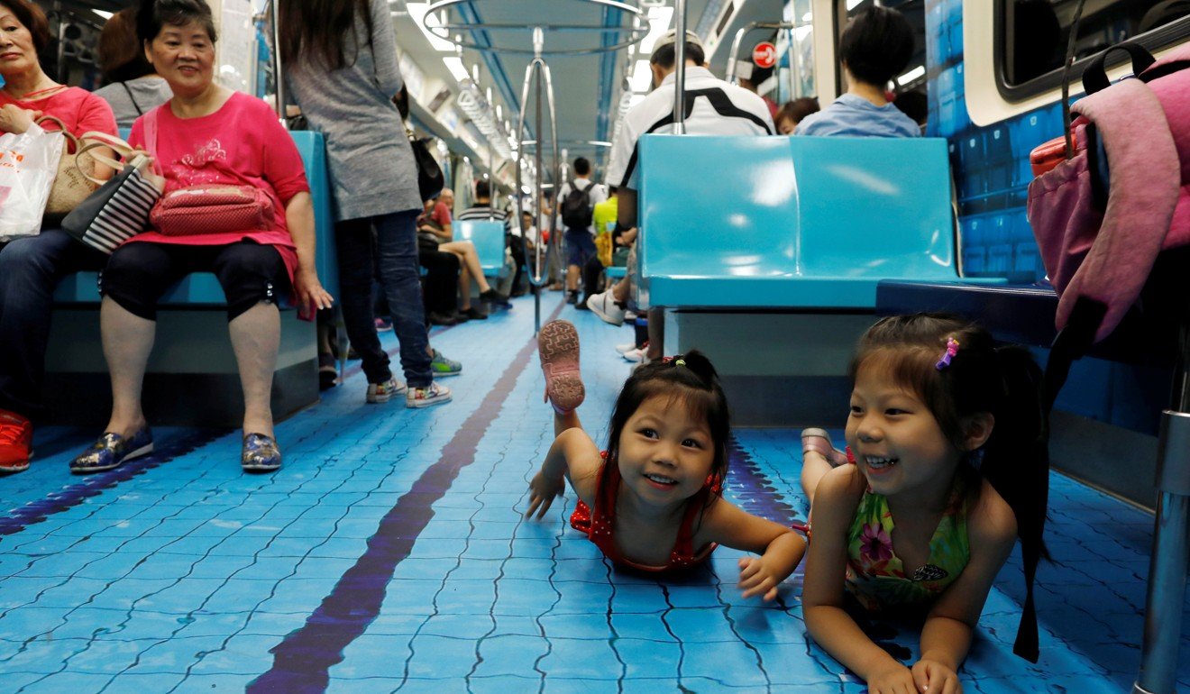 Children play on a sports-themed Mass Rapid Transit train in Taipei on August 1, ahead of the Summer Universiade games to be held later this month. How much do outsiders understand China, not just its history but also contemporary issues such as the position of Taiwan? Photo: Reuters