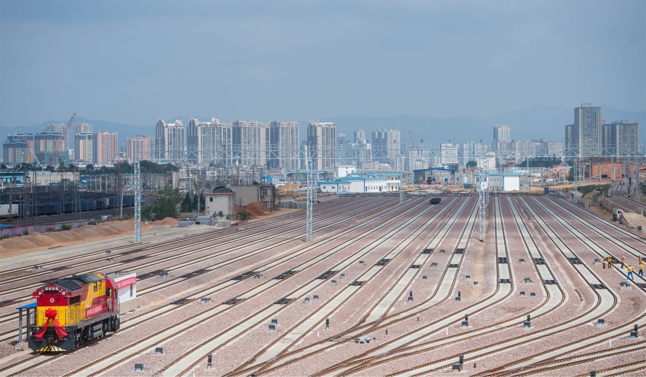 New rail lines at the Kunming East Railway Station, which opened on May 31 and will mainly be used as a freight station. Photo: Xinhua