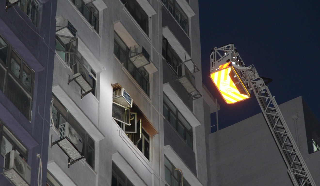The fire broke out in an industrial building in Kwai Chung. Photo: Handout