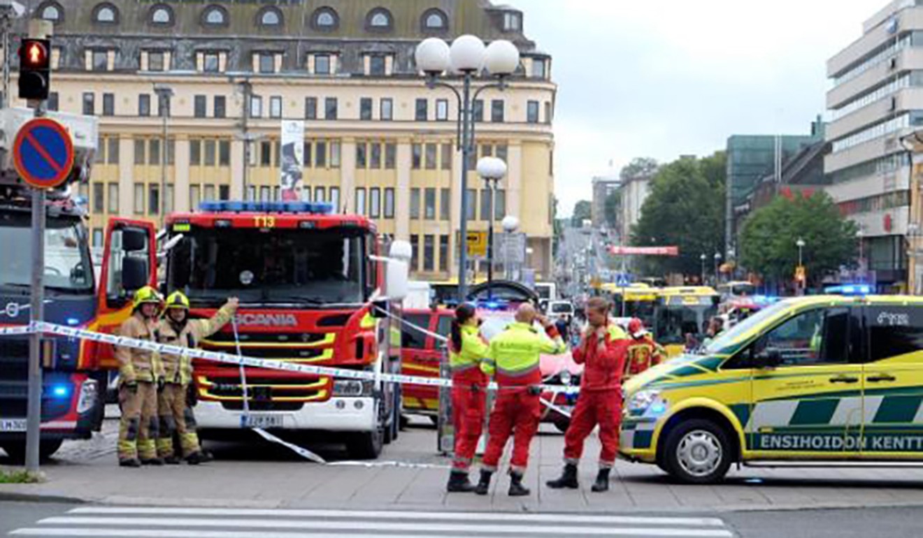 Several people were stabbed in the street in the Finnish city of Turku with police shooting one suspect and warning several others could still be at large. Photo: AFP /Bernat Majo