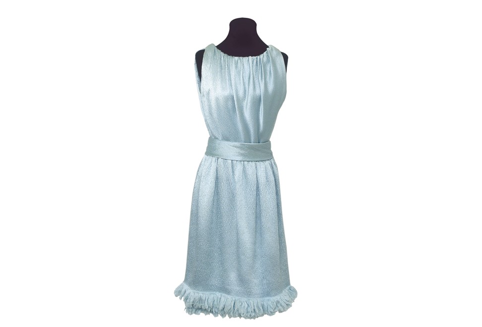 The much-loved blue satin Givenchy cocktail dress will be auctioned in London at the end of September. Photo: Christie’s