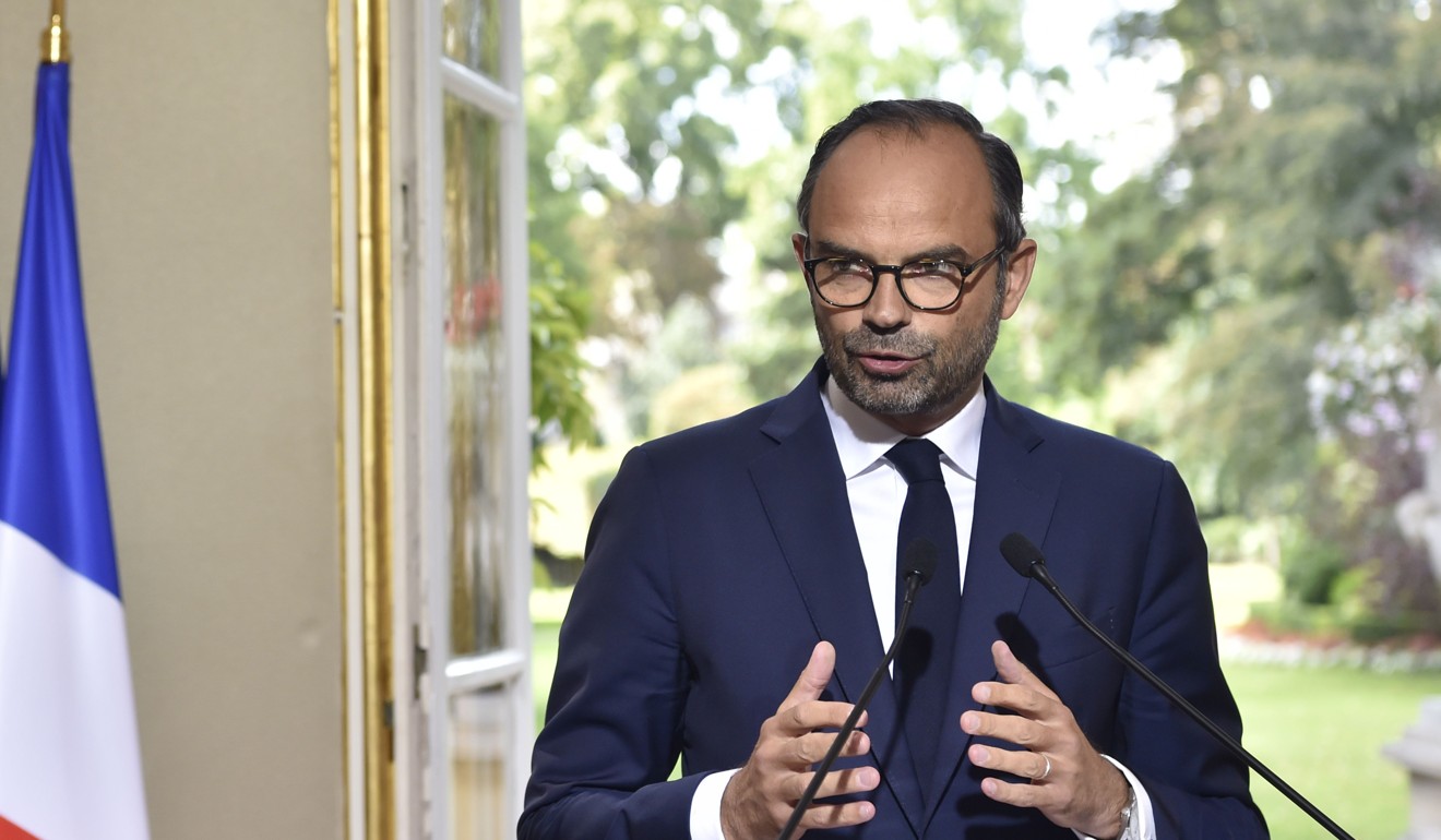 French Prime Minister Edouard Philippe gives a press conference after a meeting about the new labour reform. Photo: AFP
