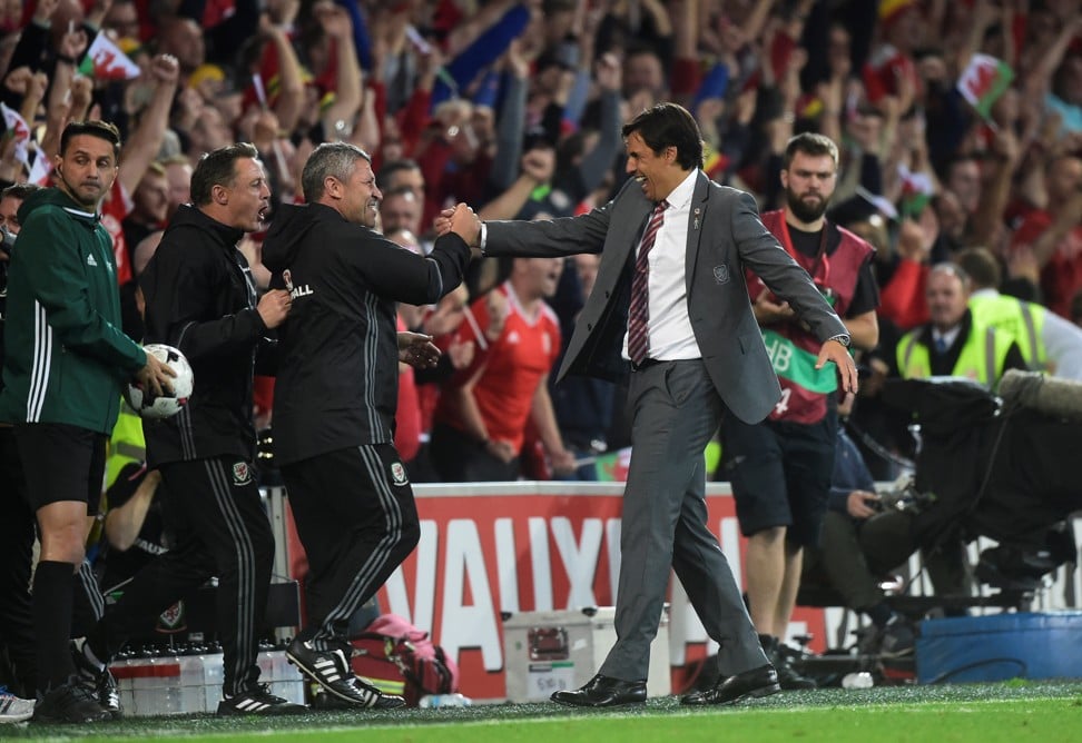 Wales manager Chris Coleman celebrates after the match. Photo: Reuters