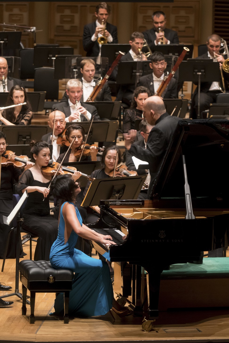 Wang appeared at ease with the orchestra under Jaap van Zweden, perhaps because of her frequent collaborations with the Dutch maestro. Photo: Cheung Wai-lok