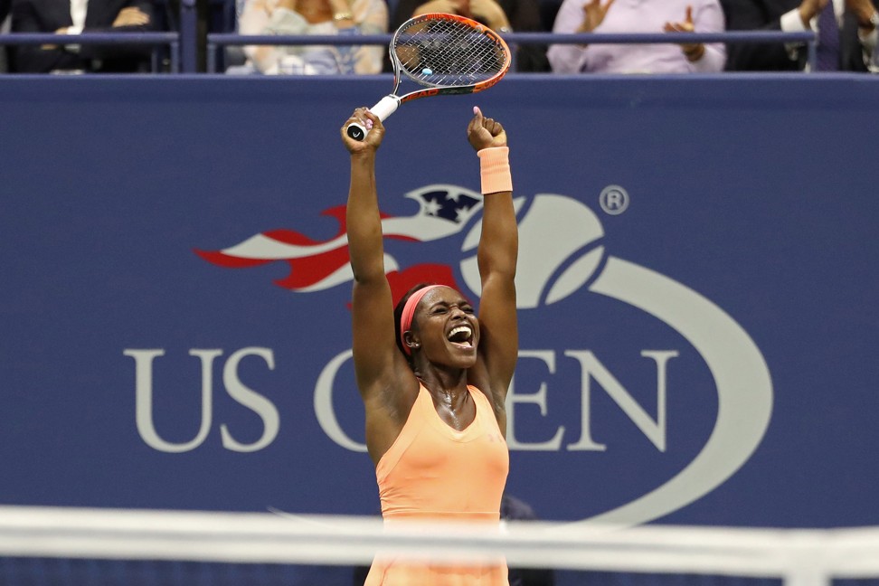 Stephens celebrates progressing to her first major final. Photo: USA Today