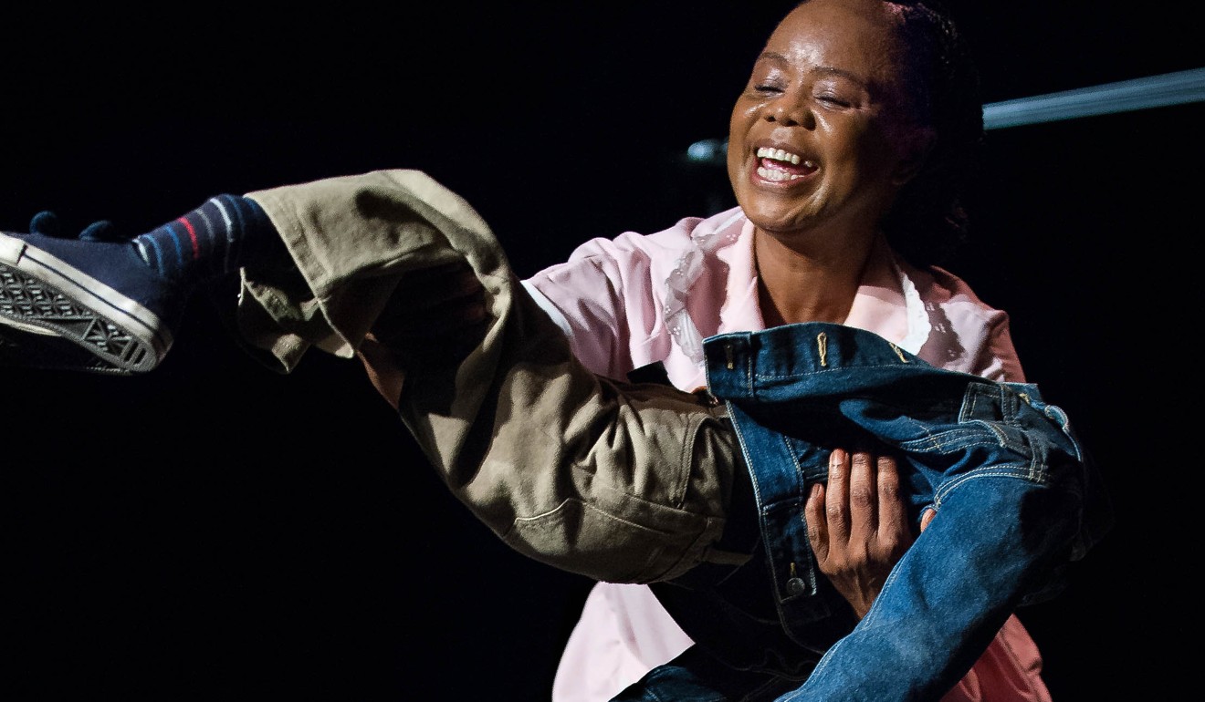 Thembi Mtshali-Jones in a playful mood in A Woman in Waiting. Photo: Val Adamson courtesy of The Playhouse Company