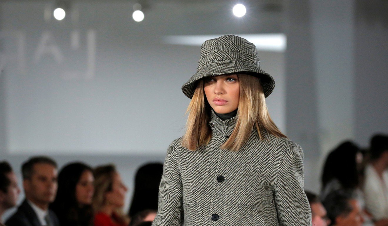 A model presents a creation from the Ralph Lauren spring/summer 2018 collection in a show that was presented in Lauren's private garage for New York Fashion Week. Photo: REUTERS