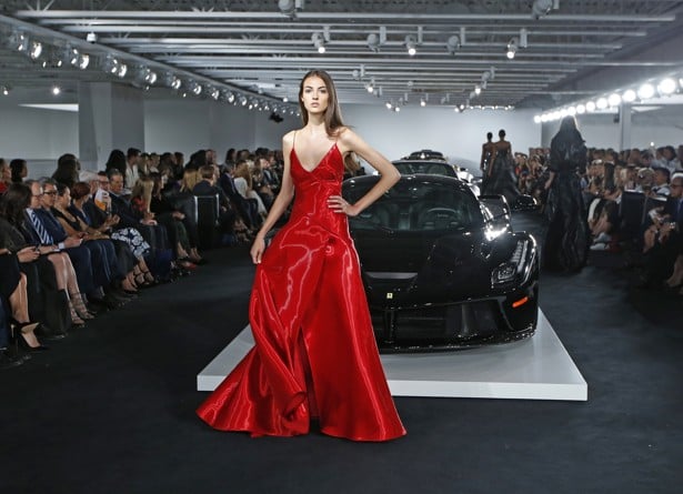 A model presents a creation from the Ralph Lauren spring/summer 2018 collection in a show that was presented in Lauren's private garage for New York Fashion Week. Photo: AP