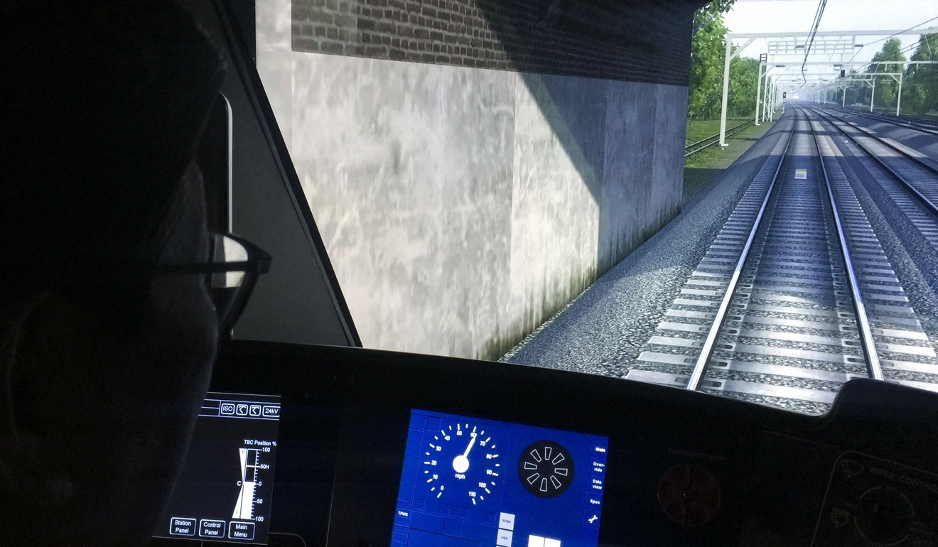 MTR Crossrail’s driving simulator. Photo: Denise Tsang