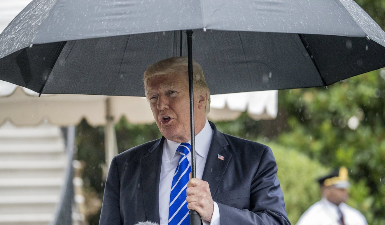 US President Donald Trump talks to the media on the South Lawn of the White House on September 6. Trump’s emphasis on “America First” has heightened discussions about the decline of the unipolar US-led order. Photo: EPA-EFE
