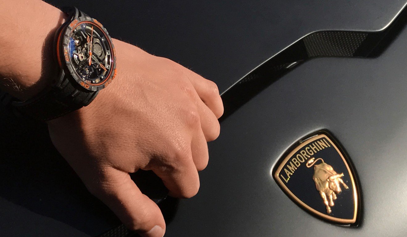 Roger Dubuis’ calibre was launched at the same time Lamborghini revealed its new Huracán Super Trofeo EVO.