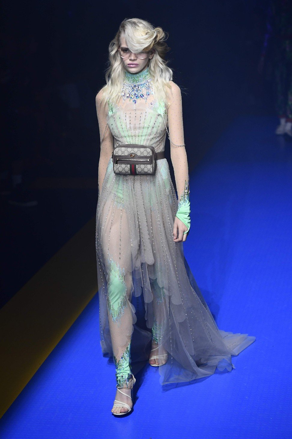 A model displays a creation from the Gucci spring/summer 2018 show at the Milan Fashion Week. Photo: AFP