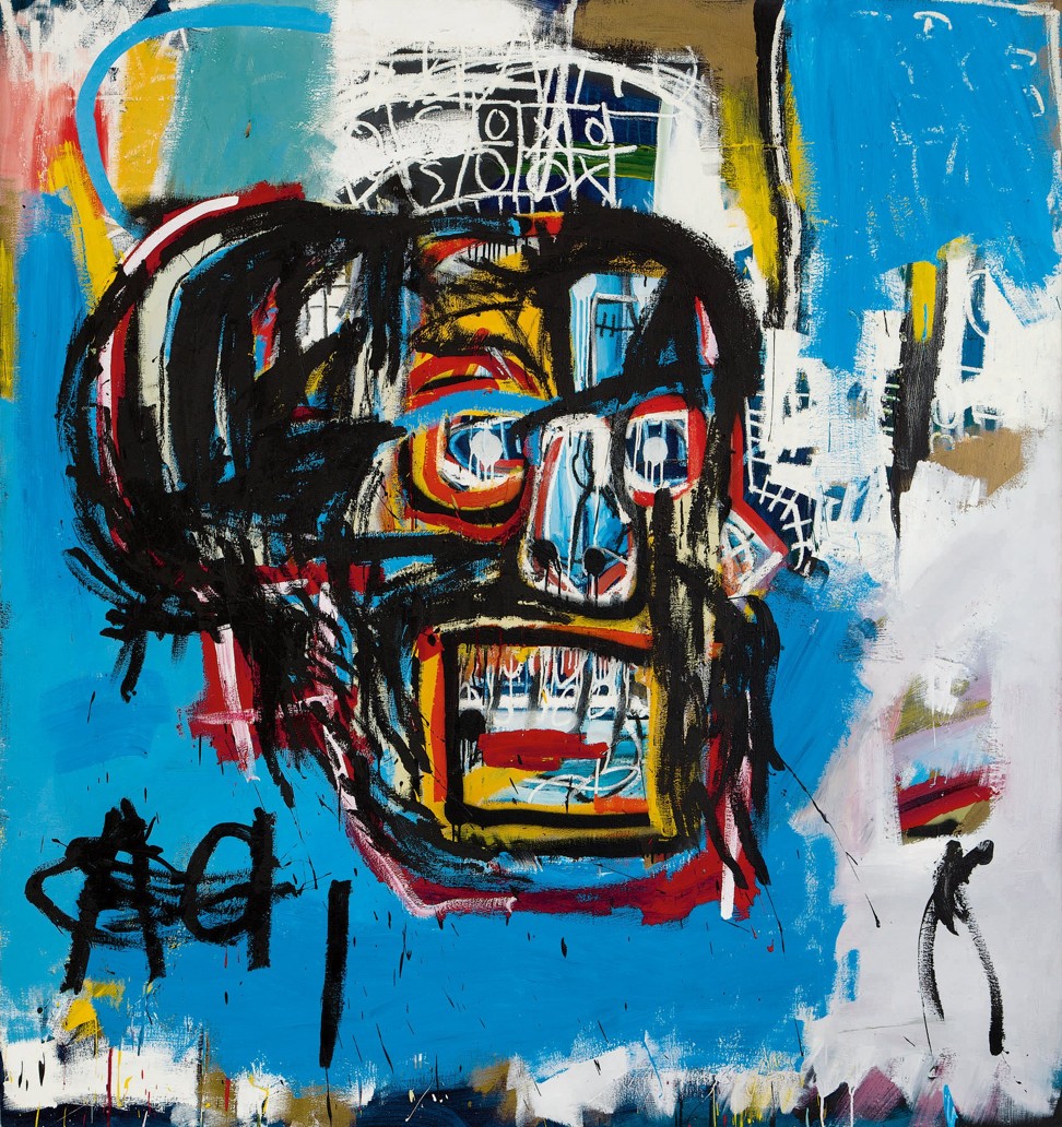 Basquiat’s ‘Untitled’ (1982), which sold for US$110.5 million at auction in May this year – the highest price ever paid for a work of art by an American artist. Photo: EPA/Sotheby’s