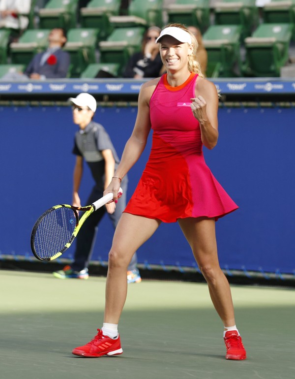 Wozniacki defeated world number one Garbine Muguruza in straight sets in the semi-finals. Photo: Kyodo
