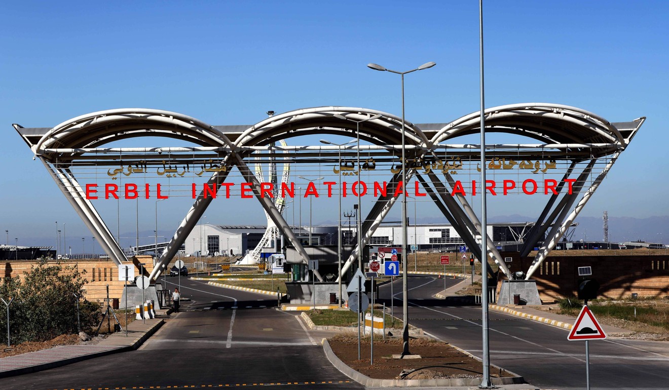 The entrance of Arbil International Airport. Photo: AFP