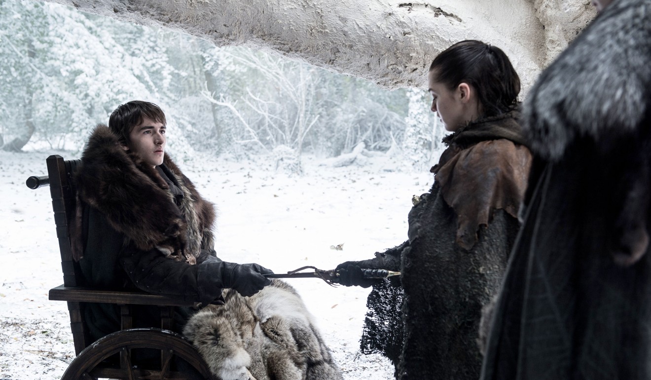 Isaac Hempstead Wright as Bran Stark and Maisie Williams as Arya Stark in a still from Game of Thrones. Photo: Helen Sloan, HBO