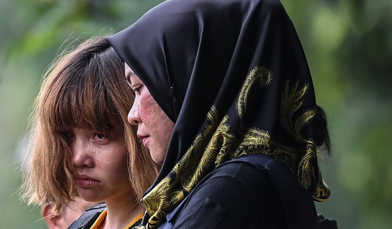 Vietnamese Doan Thi Huong (left) and Indonesian Siti Aisyah will stand trial for the murder of Kim Jong-nam this week. Photo: AFP