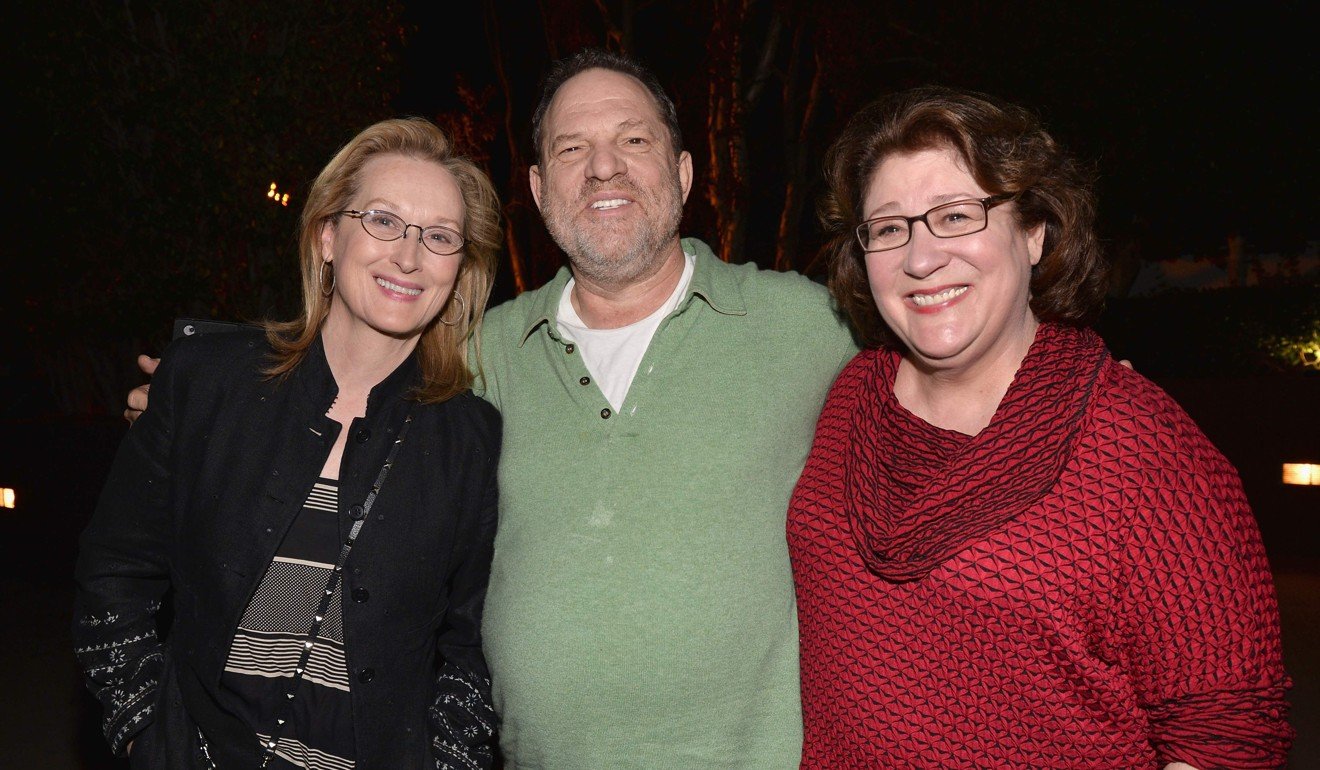 Meryl Streep, producer Harvey Weinstein and actress Margo Martindale in a 2014 picture. Streep said “those of us whose work he has championed” were “appalled” at the “disgraceful news” about him. Photo: AFP