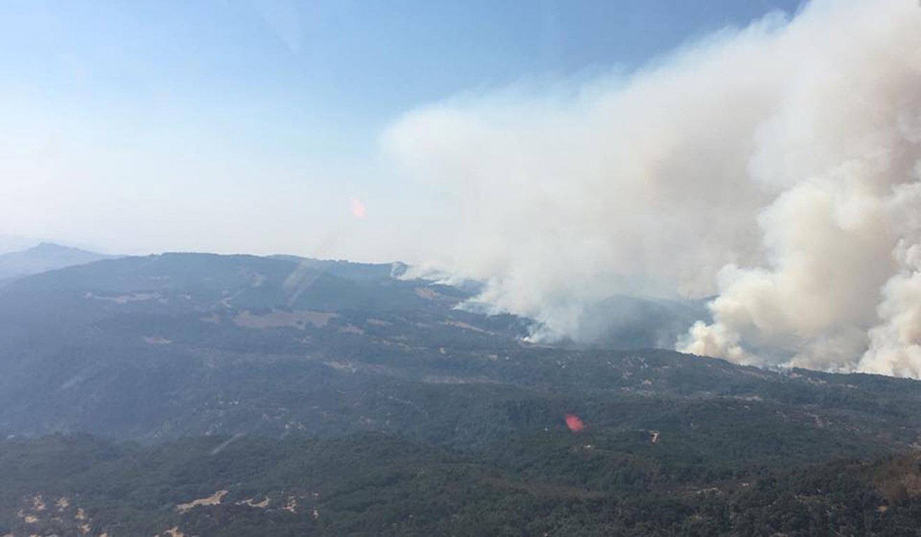 One of the ongoing fires near Santa Rosa, California. Photo: EPA