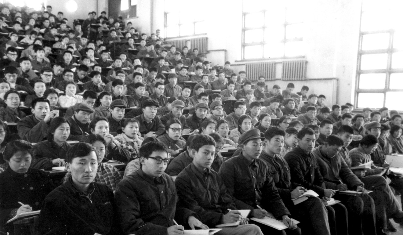 A group of young workers, peasants, and middle school graduates starting university in 1977. Many had spent two years doing hard labour in the countryside. Photo: Xinhua