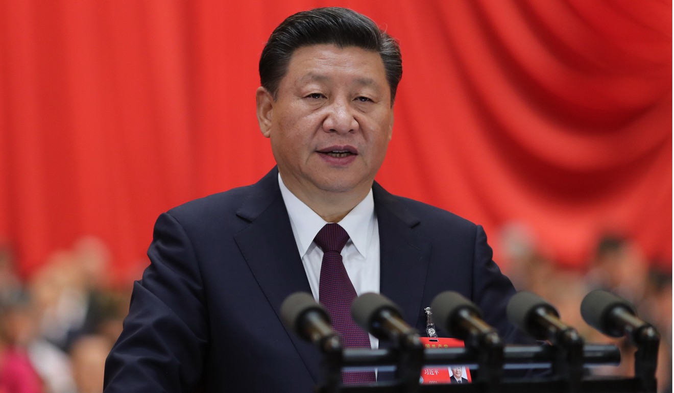 President Xi Jinping delivers the Central Committee’s report to the Communist Party national congress in Beijing on Wednesday. Photo: Xinhua