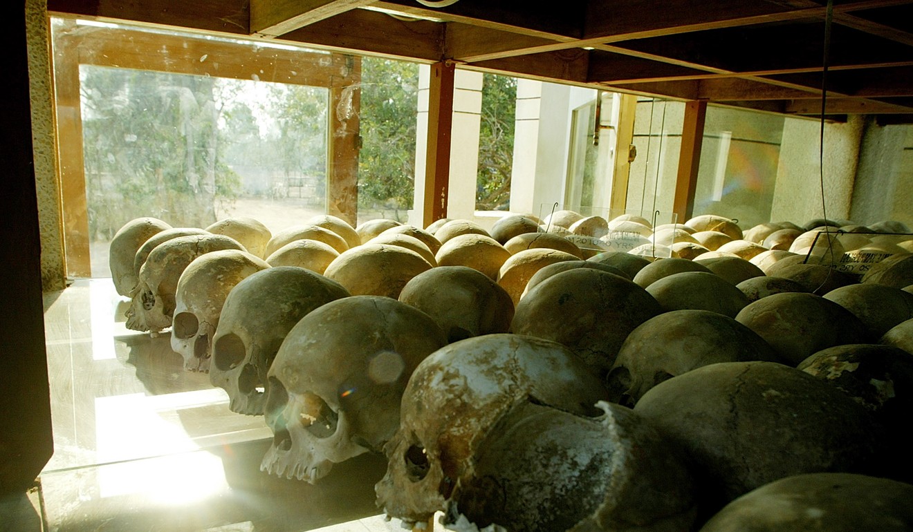 Skulls of victims of the Khmer Rouge regime are displayed at the Choeung Ek Killing Fields memorial in Cambodia in 2005. The Khmer Rouge are believed to have slaughtered some 2 million Cambodians during their four-year rule, yet received US support for many years due to their opposition to Communist Vietnam. Photo: AP
