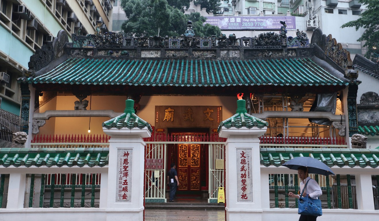 Man Mo Temple on Hollywood Road in Central. Photo: K.Y. Cheng