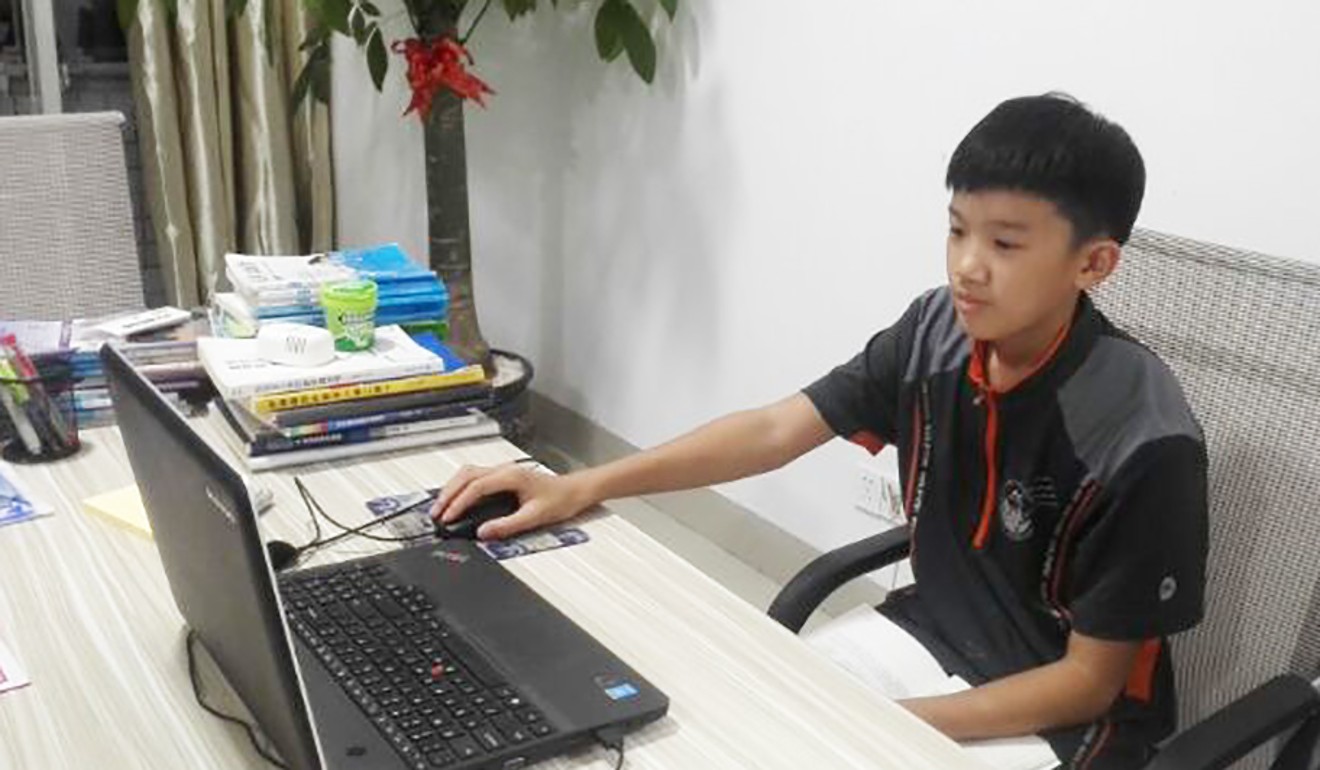 Zhang Hongwu practices coding at home. Parents who home-school their children face unspecified fines under Chinese law, the Ministry of Education has said. Photo: Handout