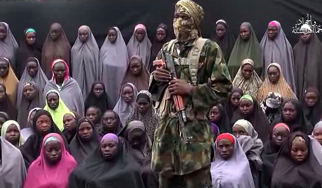 Islamist group Boko Haram released a video on YouTube showing girls kidnapped in April 2014. Photo: AFP