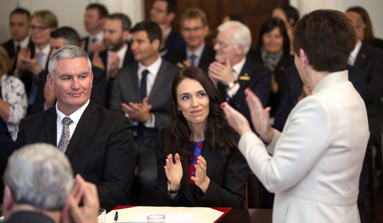New Zealand Prime Minister Jacinda Ardern following the swearing in ceremony. Photo: AP