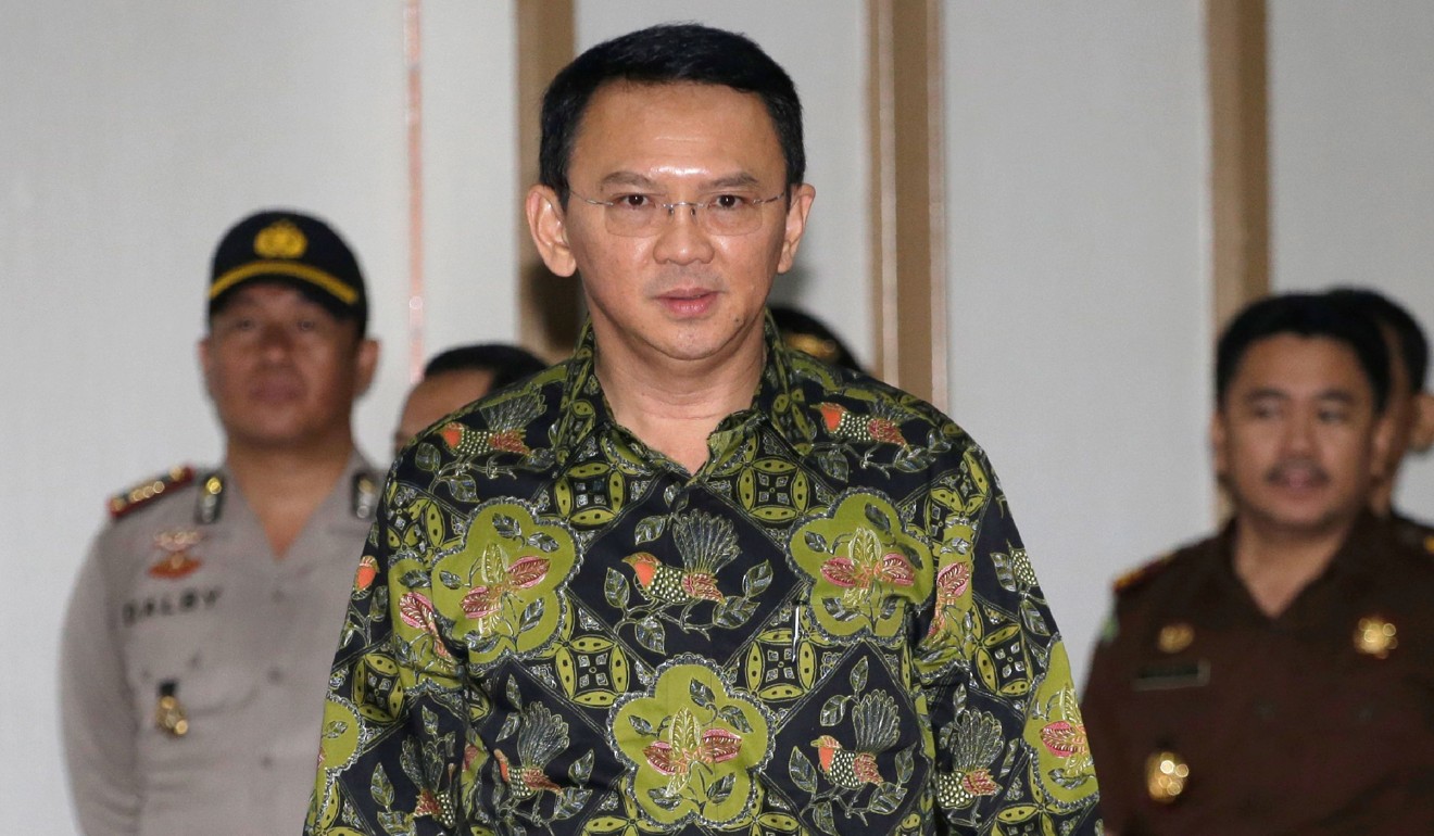 Former Jakarta governor Basuki Tjahaja Purname, also known as Ahok, was jailed in May on shaky claims that he insulted the Kuran during the campaign. Photo: AFP