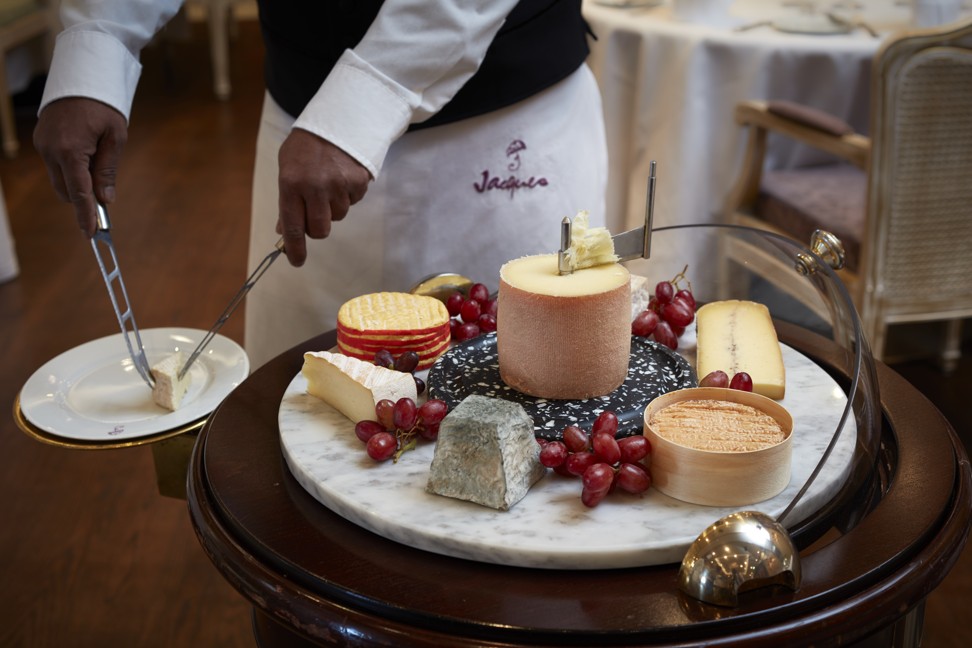 The cheese trolley in the restaurant.